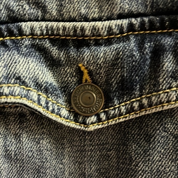 Abercrombie & Fitch Denim Jacket | Size XS | Knit Waterfall Front | Pockets - Picture 4 of 6